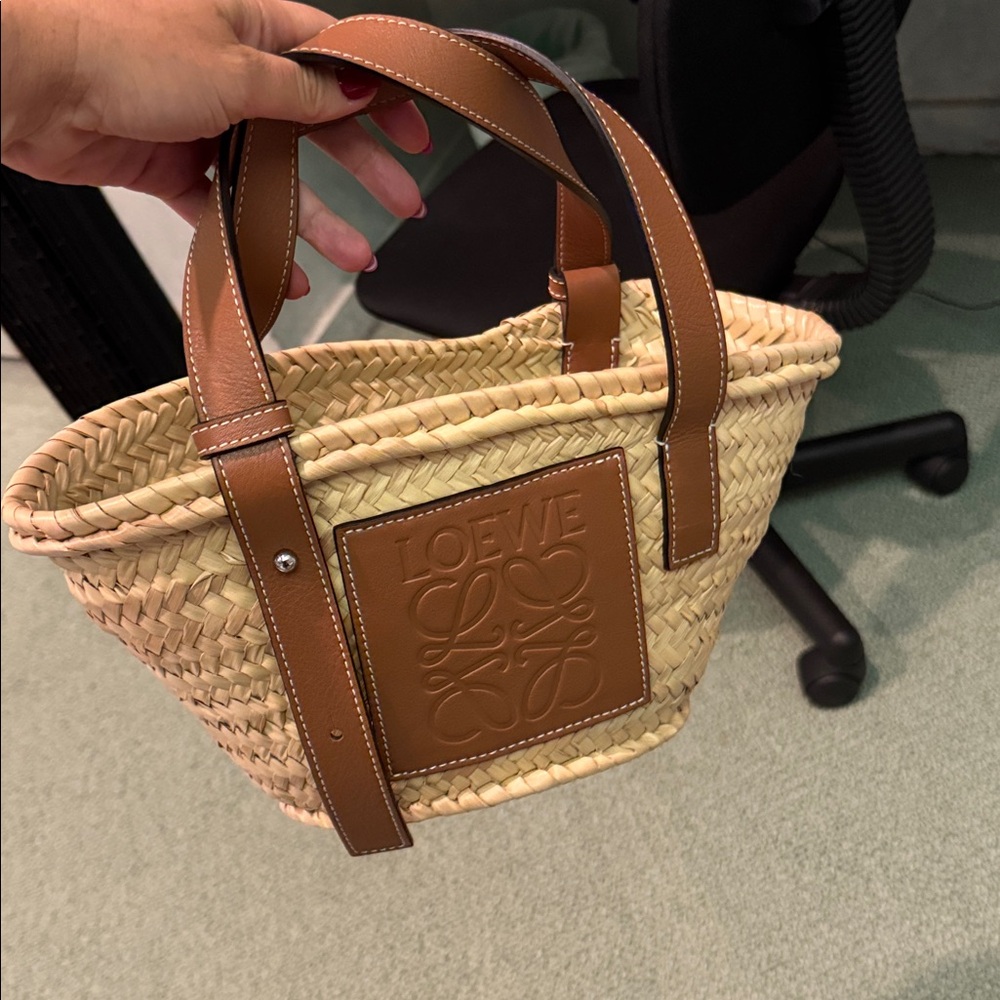 LOEWE anagram Straw bag Basket small basket bag Hand Bag Raffia Beige
